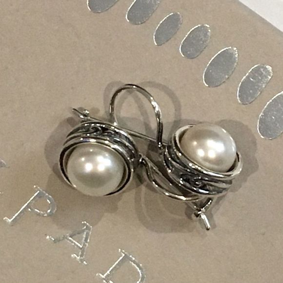 SILPADA Modern Fairytale Sterling Silver Pearl Drop Earrings - Picture 3 of 14